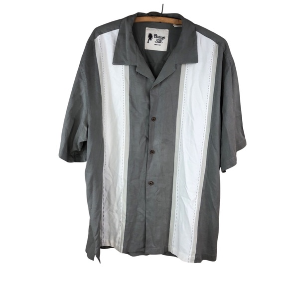 Vintage Silk | Vintage 100% Silk Button Down Bowling Shirt Men’s XL - Picture 1 of 4